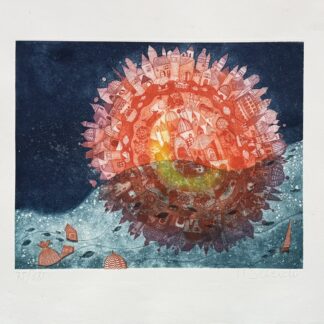 Françoise DEBERDT : Le Village imaginaire, c. 1975 (signed)