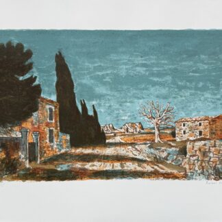 Roland OUDOT : Mas provençal aux cyprès, c. 1965 (signed)