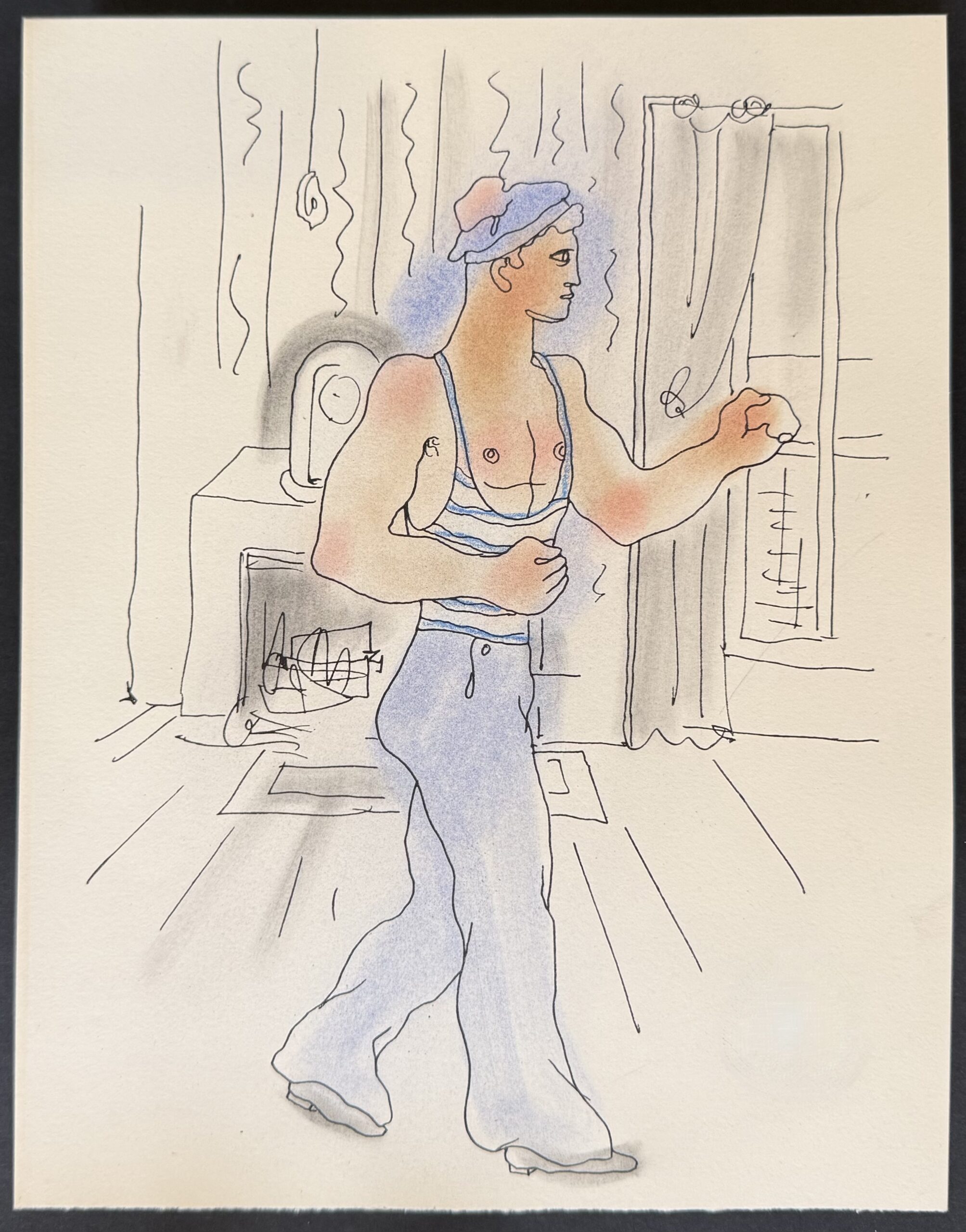 Jean COCTEAU : Le Livre blanc (le marin dans l'intérieur), 1930 (Lithographie coloriée à la main) – Image 2
