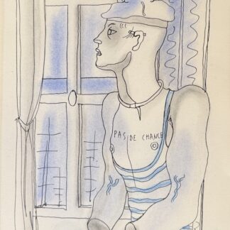 Jean COCTEAU : White Book (the sailor Pas de chance at the window), 1930 (Lithograph with hand-applied colour)