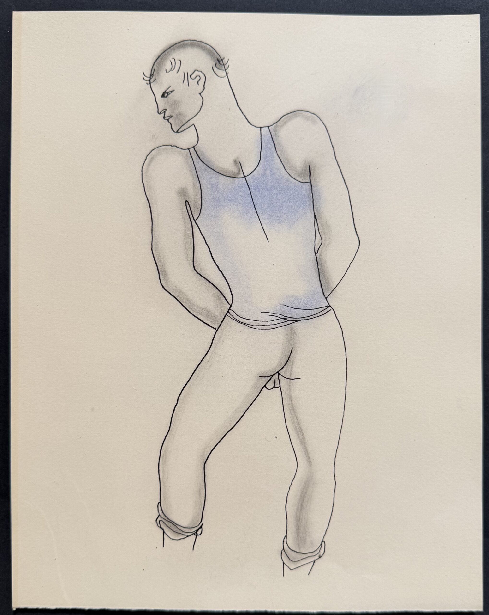 Jean COCTEAU : White Book (figure in a singlet), 1930 (Lithograph with hand-applied colour) - Image 2