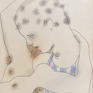 Jean COCTEAU : White Book (the kiss), 1930 (signed) (Lithograph with hand-applied colour)