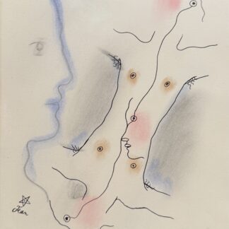Jean COCTEAU : White Book (entwined figures with the star monogram), 1930 (signed) (Lithograph with hand-applied colour)