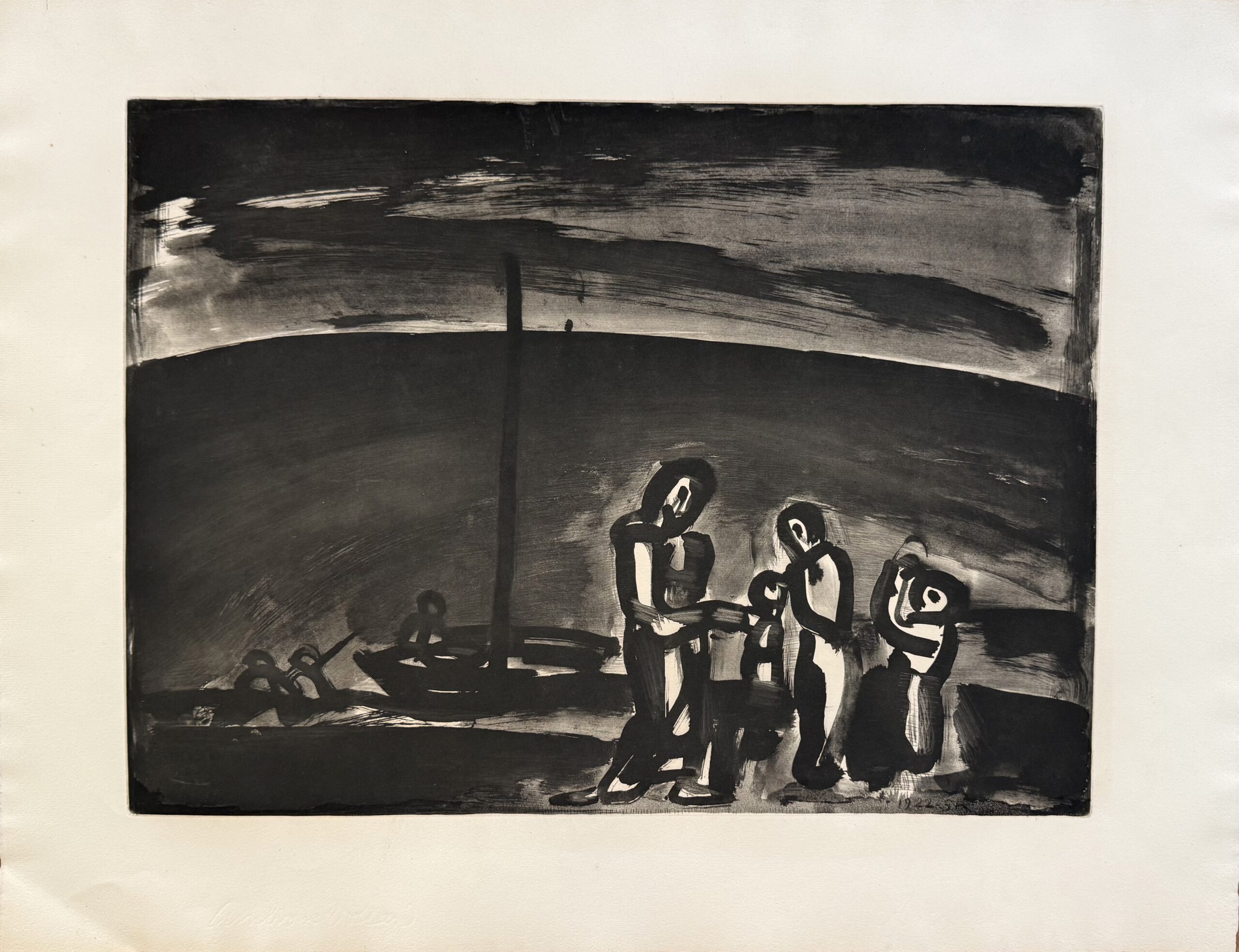 Georges ROUAULT : Il arrive parfois que la route soit belle…, 1922 (plate signed)