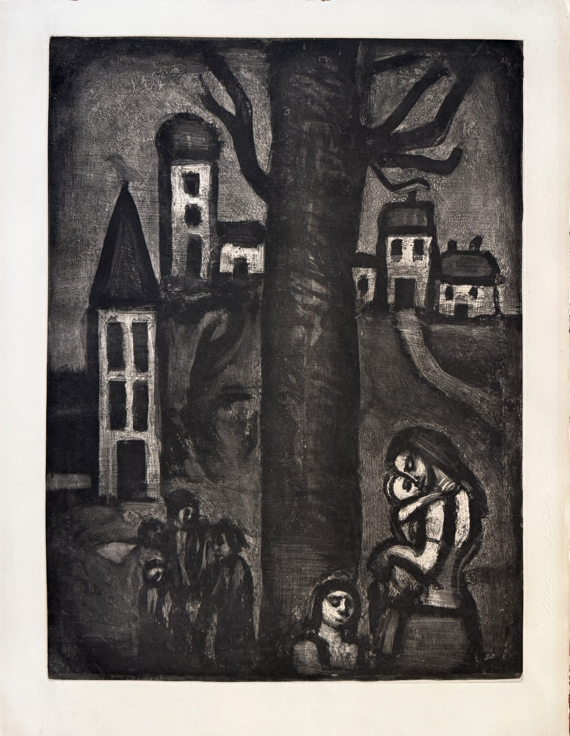 Georges ROUAULT : Au vieux faubourg des Longues Peines, 1923 (plate signed)