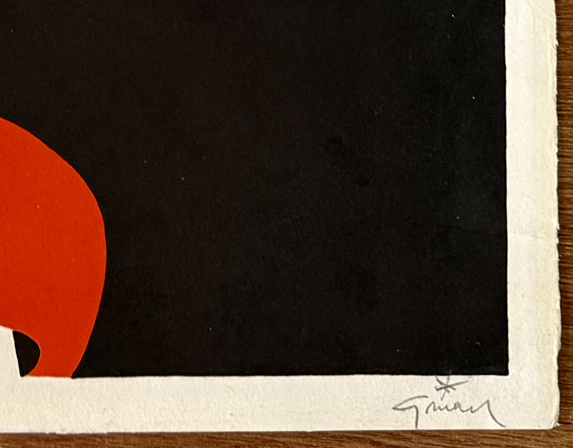 René GRUAU : Femme en rouge, vers 1980 (signed) - Image 2