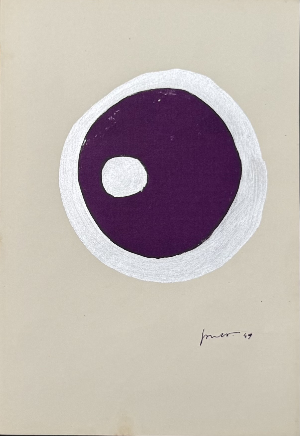 LUCIO FONTANA : Abstract composition (Arte concreta, plate 9), 1949, plate signed