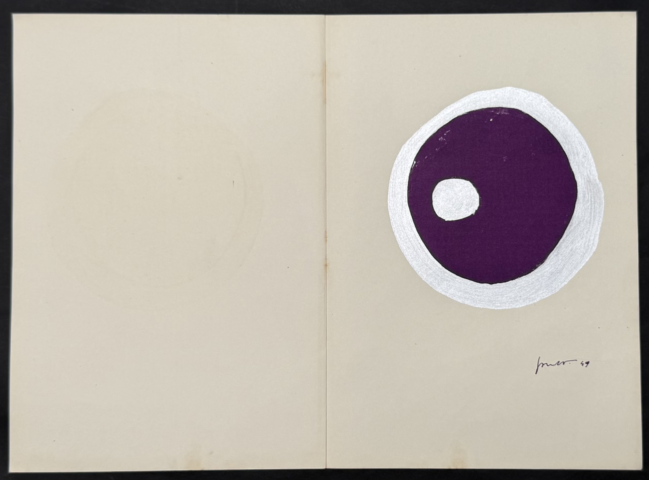LUCIO FONTANA : Abstract composition (Arte concreta, plate 9), 1949, plate signed - Image 2