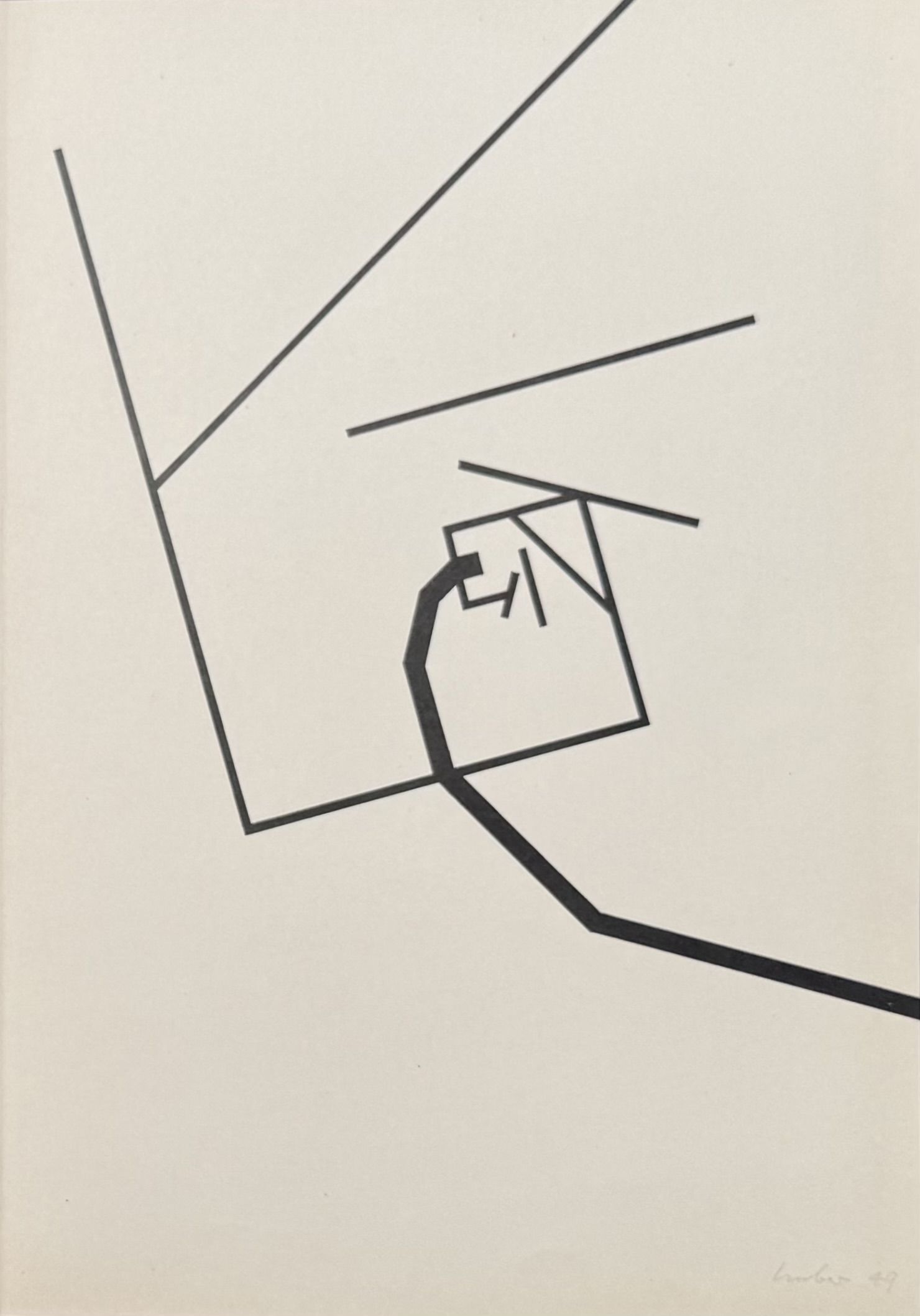 MAX HUBER : Abstract composition (Arte concreta, plate 14), 1949, Signed