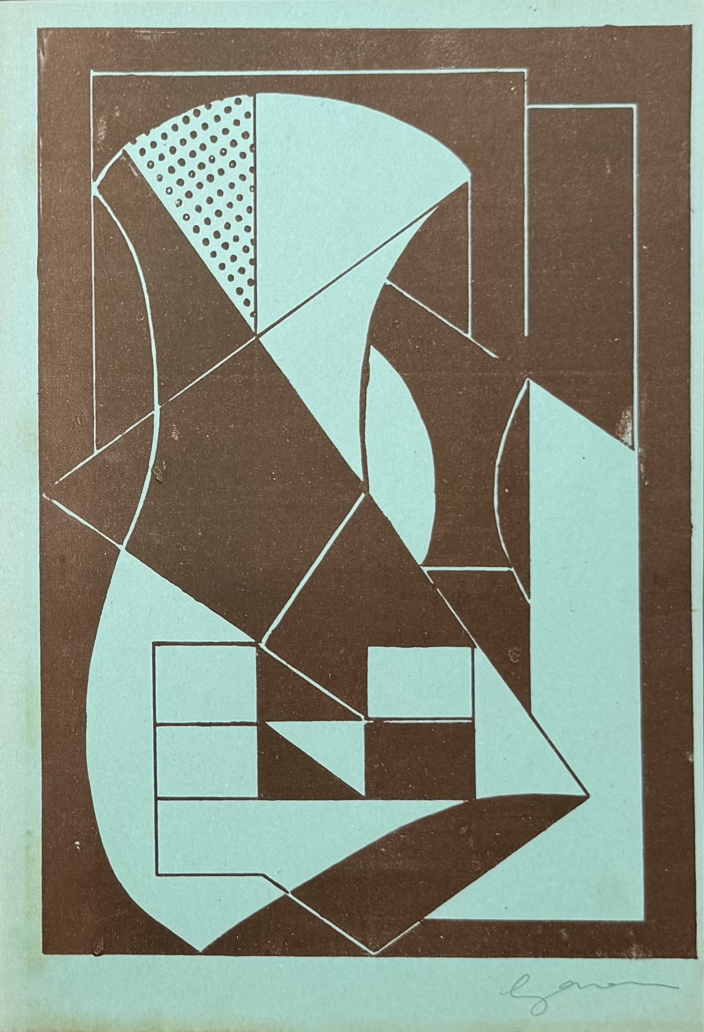 AUGUSTO GARAU : Abstract composition (Arte concreta, plate 12), 1949, hand signed