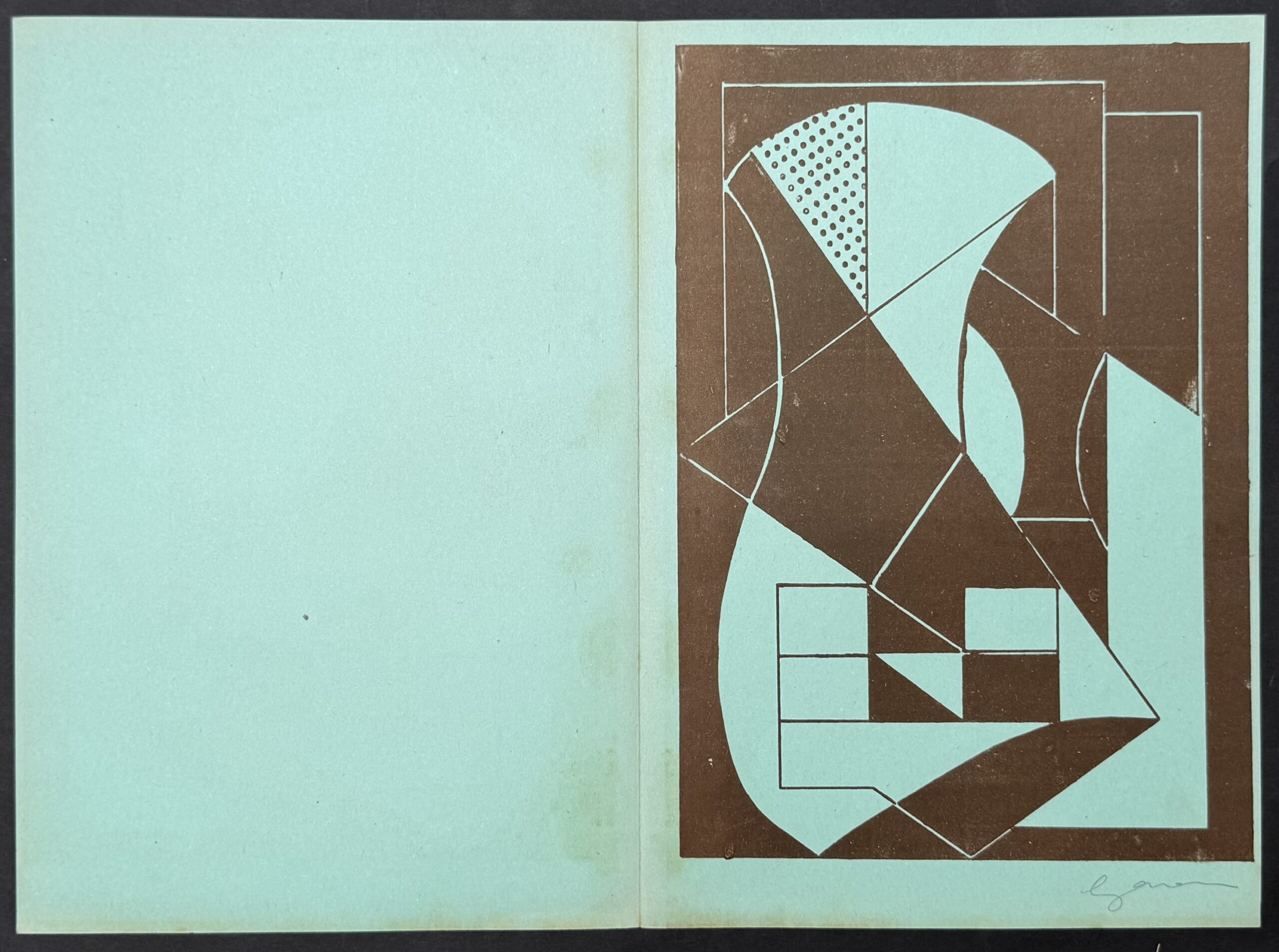 AUGUSTO GARAU : Abstract composition (Arte concreta, plate 12), 1949, hand signed - Image 2