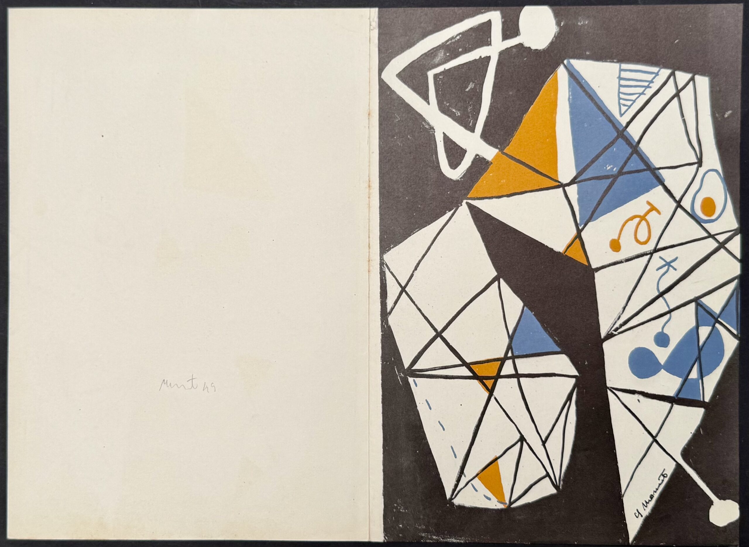 GIANNI MONNET : Abstract composition (Arte concreta, plate 18), 1949, hand signed - Image 2