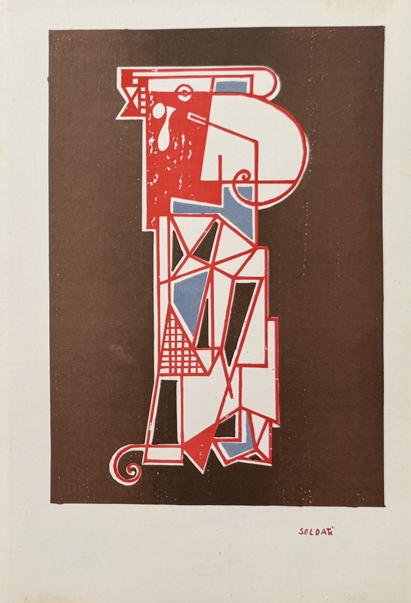 ATANASIO SOLDATI : Abstract composition (Arte concreta, plate 21), 1949