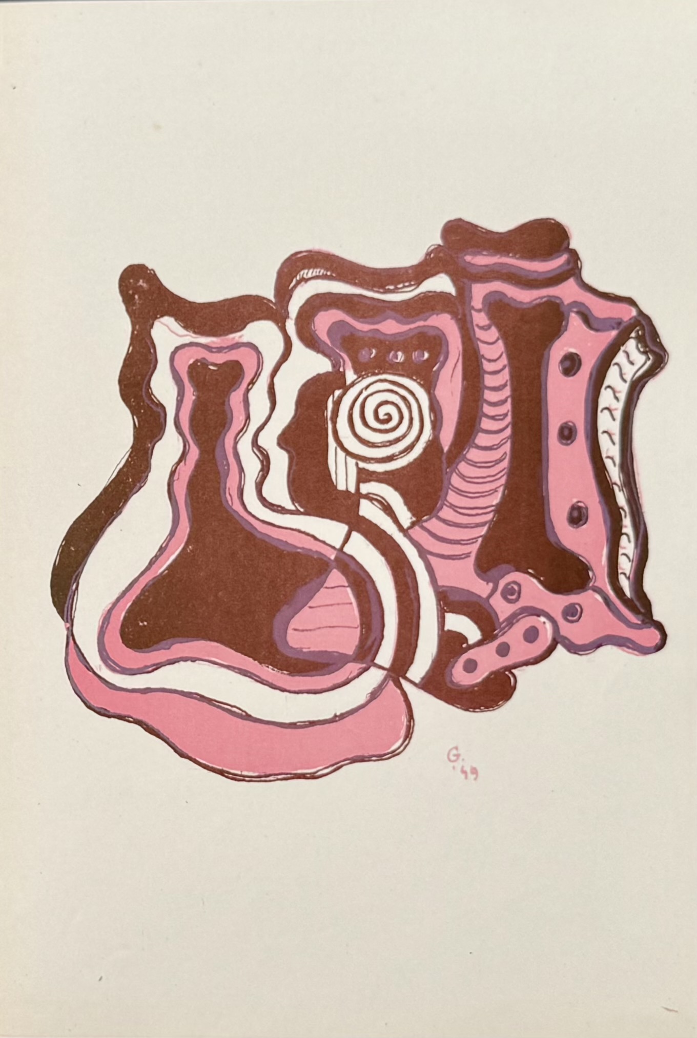 GILLO DORFLES : Abstract composition (Arte concreta, plate 8), 1949, hand signed
