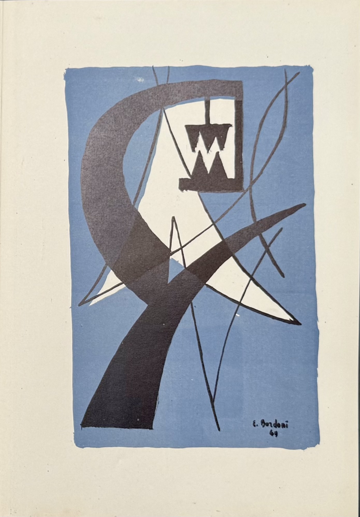 ENRICO BORDONI : Abstract composition (Arte concreta, plate 5), 1949