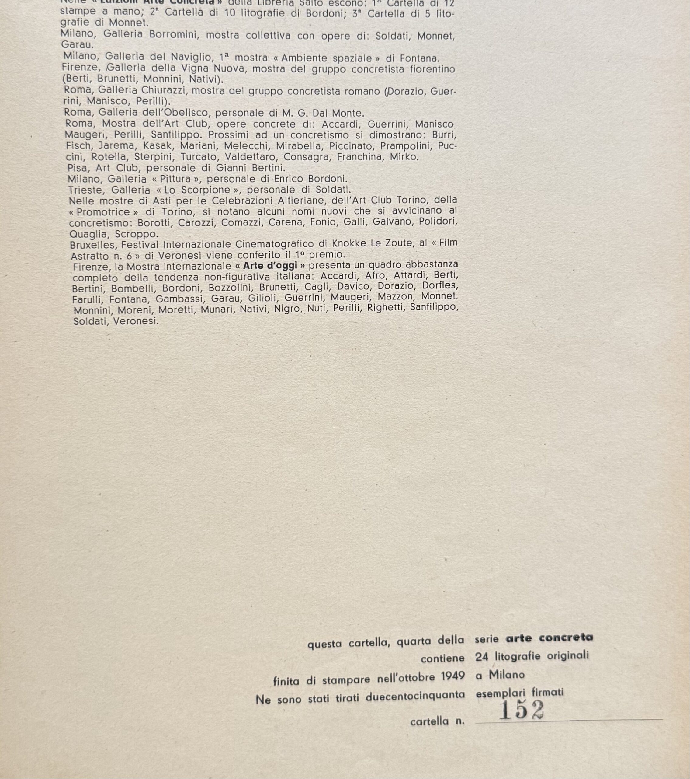LUCIO FONTANA : Abstract composition (Arte concreta, plate 10), 1949 - Image 3