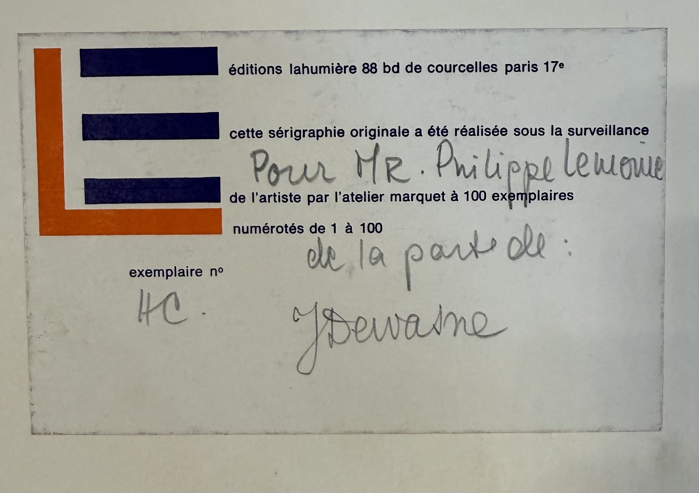Jean Dewasne: Composition, circa 1975 (signed) - Image 2