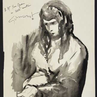 Simonot Jeune fille assise, 1965 Ink wash
