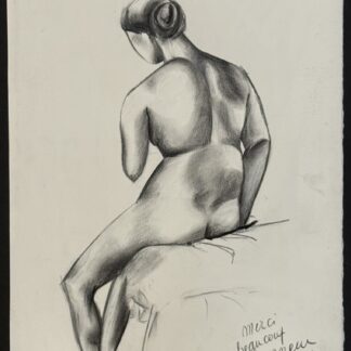 Céline SAVARY : Nu de dos assis, 1989 (Charcoal)
