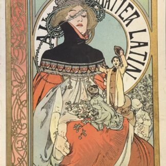 Alphonse Mucha (1860-1939) Au Quartier Latin, Special Issue, 1898 Original lithographed cover designed by Alphonse Mucha.