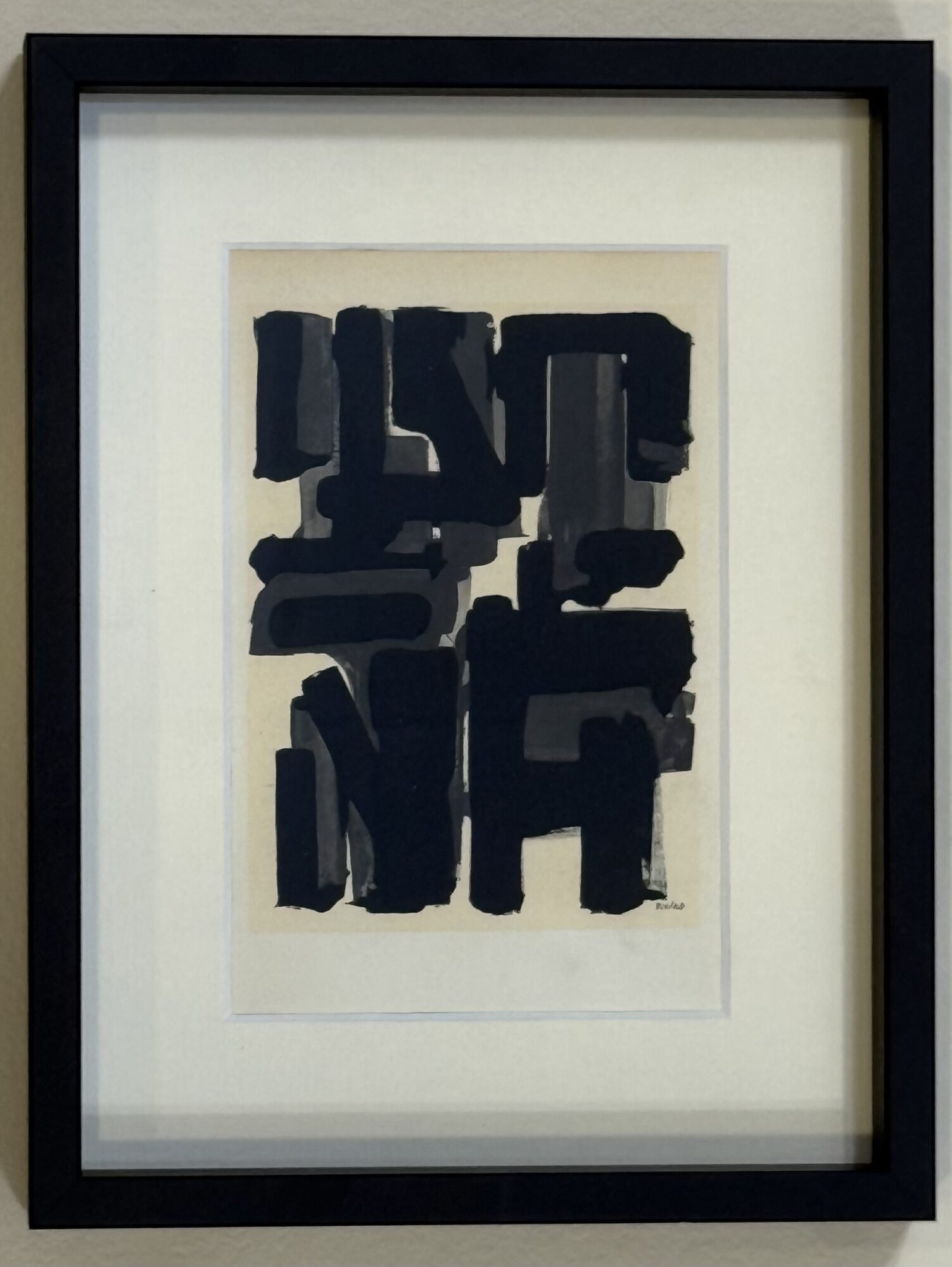 Pierre Soulages (d'après) - Gouaches et gravures (M), 1957 - Encadré (Copie) (Copie) – Image 4