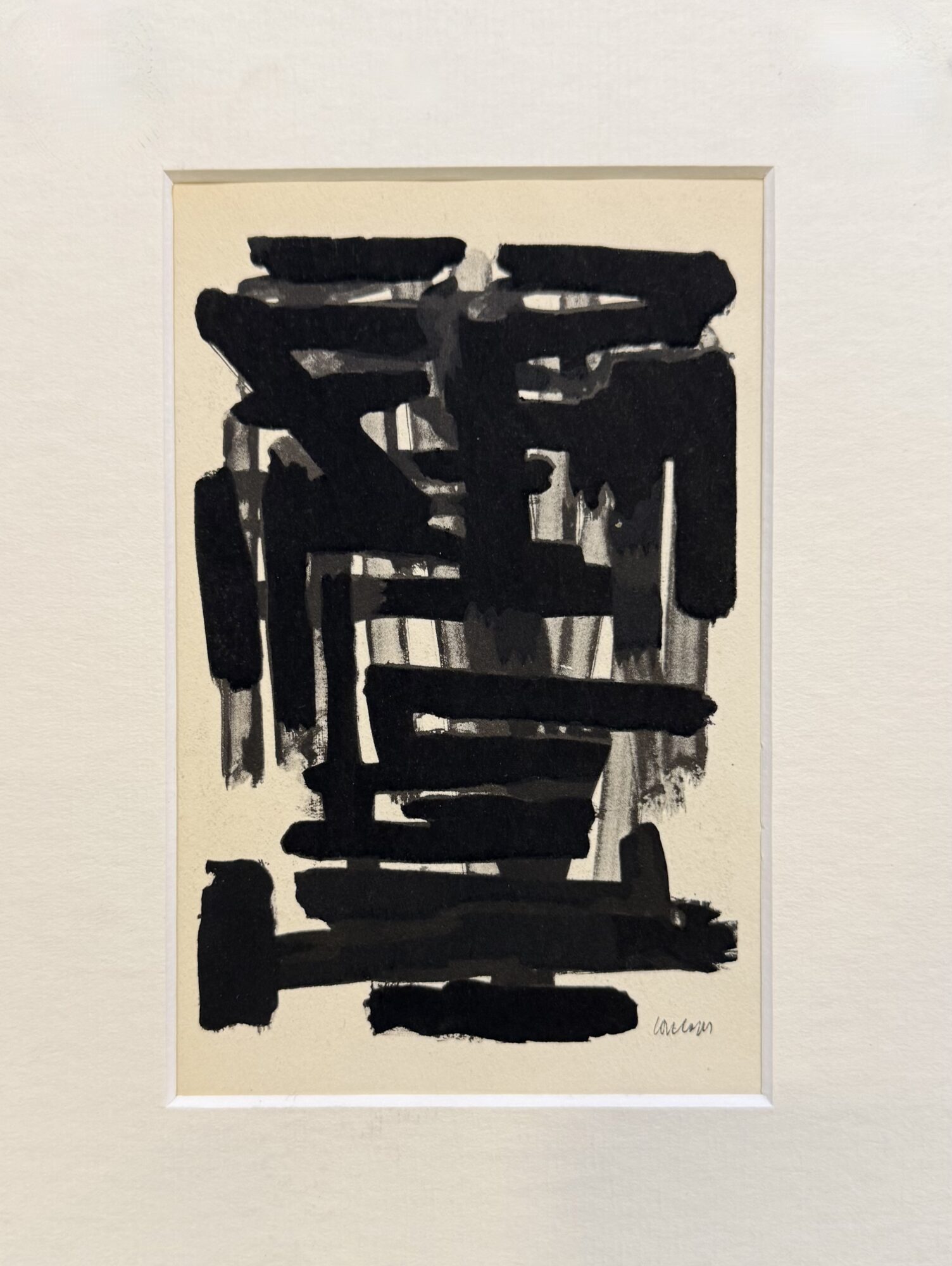 Pierre Soulages (d'après) - Gouaches et gravures (L), 1957 - Encadré (Copie) – Image 4