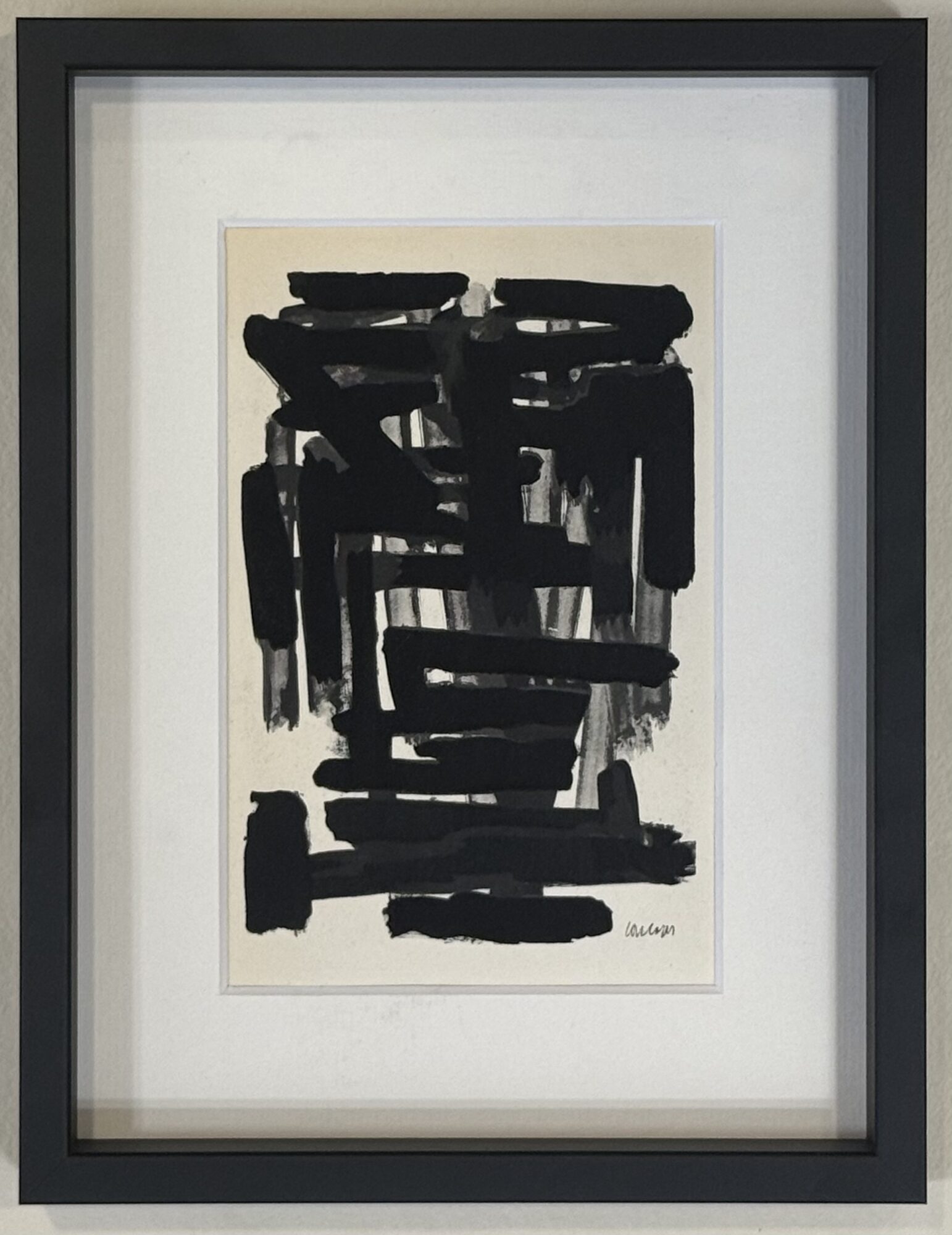 Pierre Soulages (d'après) - Gouaches et gravures (L), 1957 - Encadré (Copie) – Image 2
