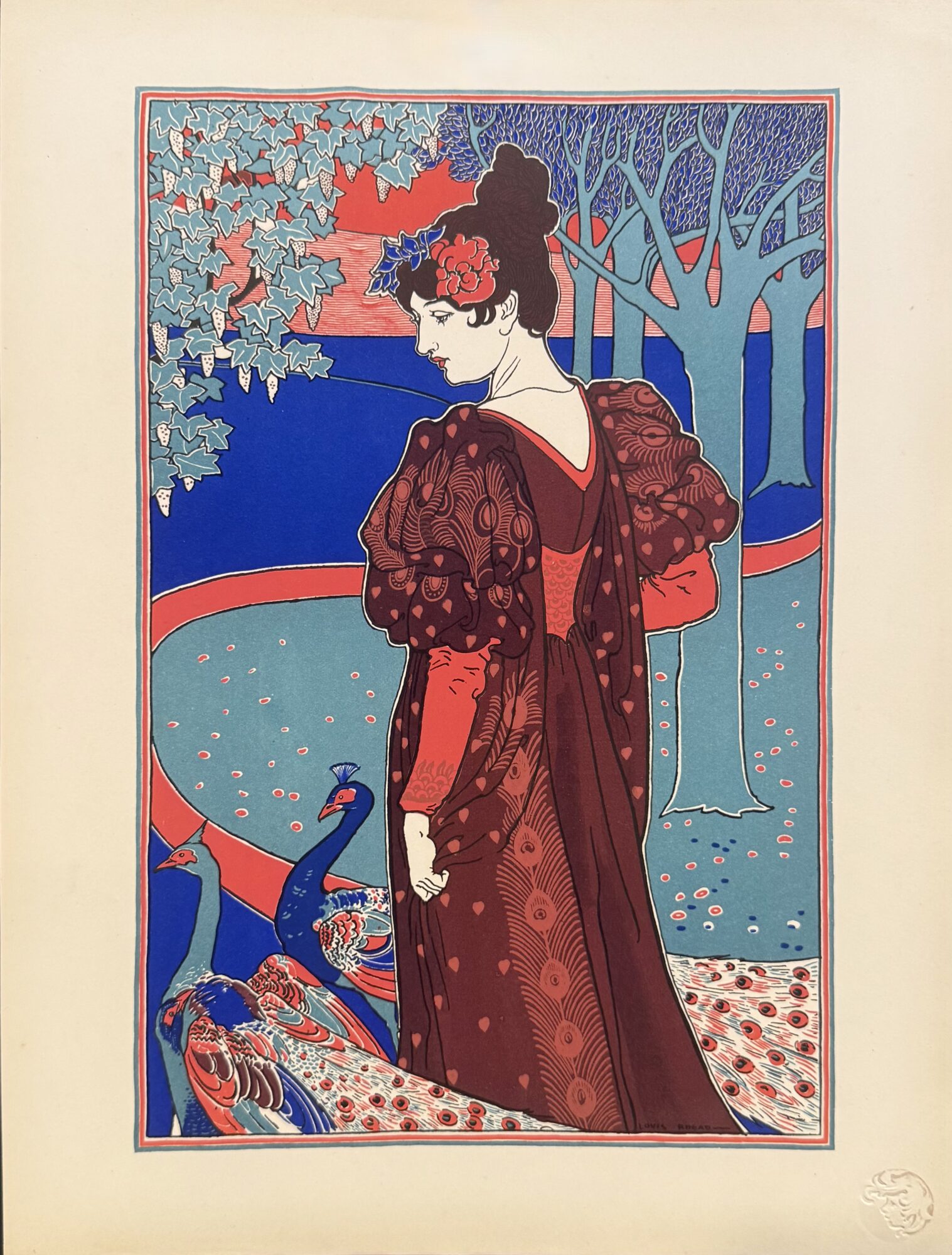 Louis Rhead - L'Estampe Moderne : La Femme au paon, 1897