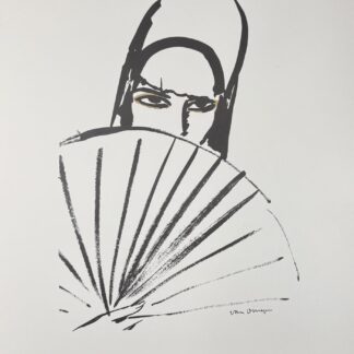 Kees VAN DONGEN : Femme à l'éventail, c. 1955–1965 (Plate signed)