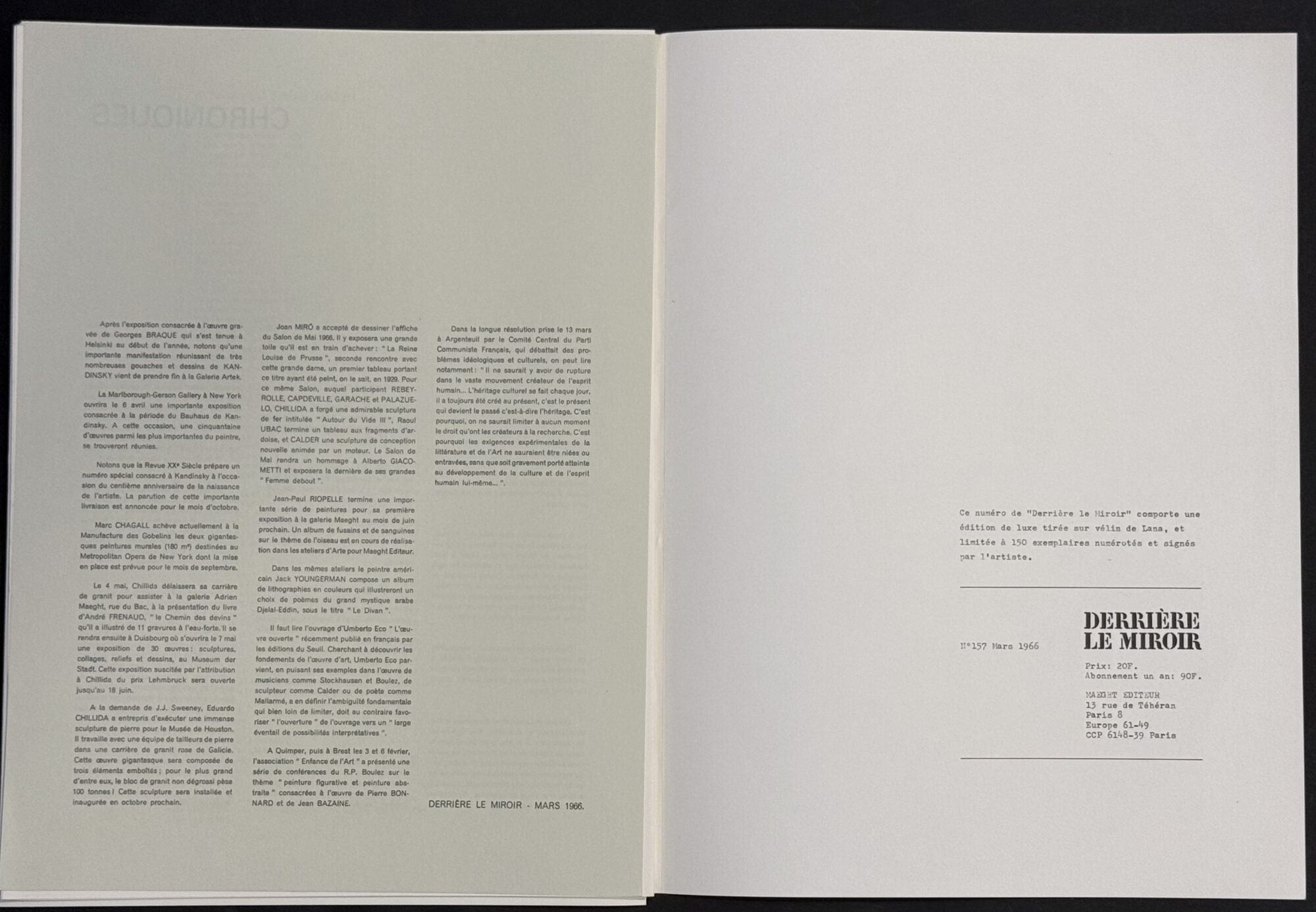 Saul STEINBERG : Derrière le Miroir no 157, 1966 - Image 3