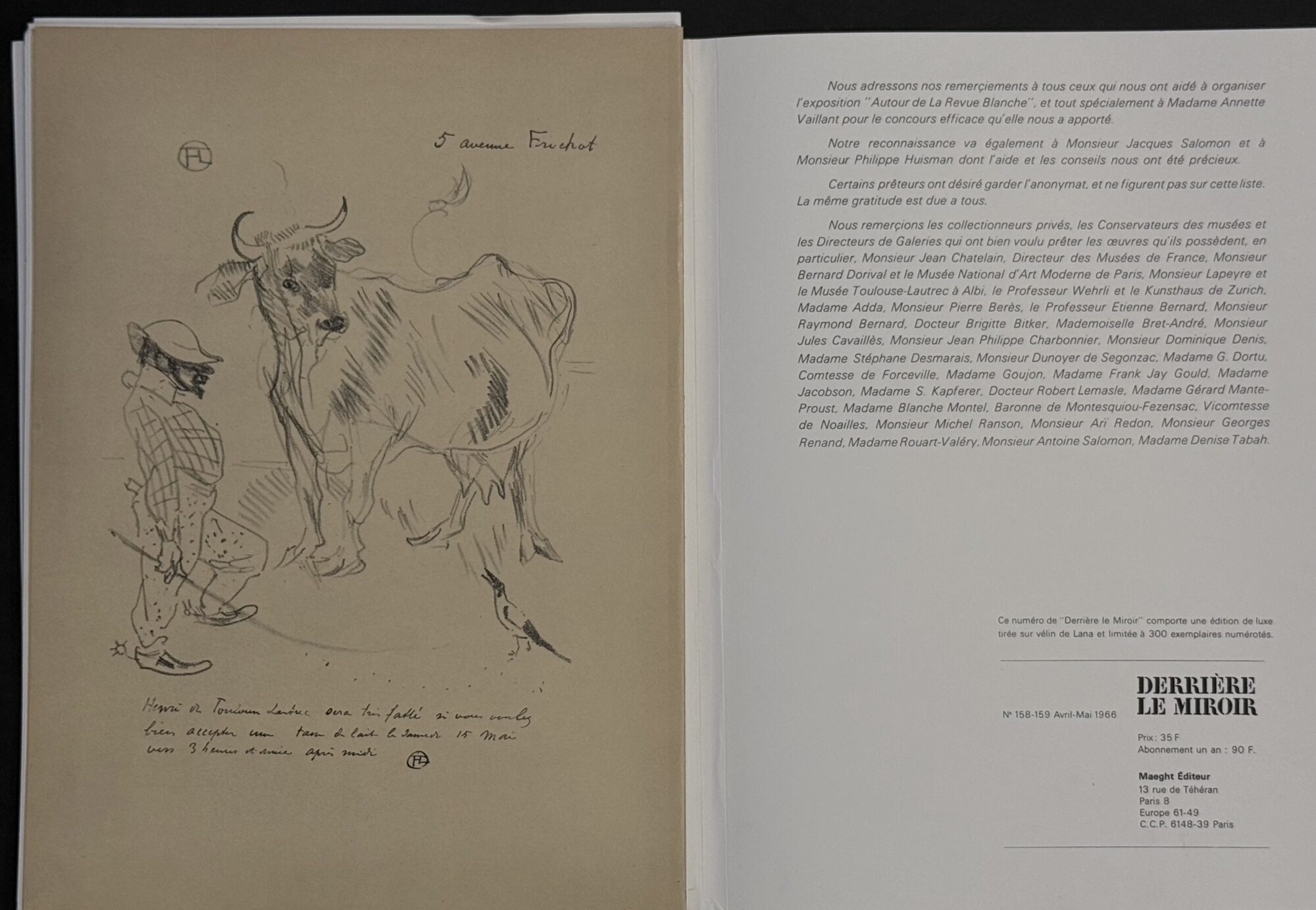 Pierre BONNARD, Henri de TOULOUSE-LAUTREC, Édouard VUILLARD (after) : Derrière le Miroir no 158-159, La Revue Blanche, 1966 - Image 3