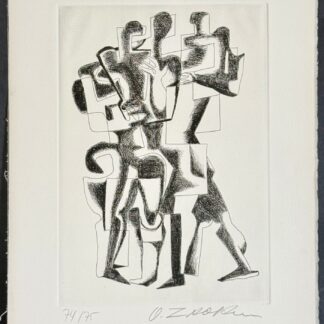 Ossip ZADKINE : Plate from Sept Calligrammes d'Apollinaire, 1967 (signed)