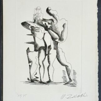 Ossip ZADKINE : Plate from Sept Calligrammes d'Apollinaire, 1967 (signed)