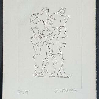 Ossip ZADKINE : Plate from Sept Calligrammes d'Apollinaire, 1967 (signed)