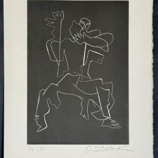 Ossip ZADKINE : Plate from Sept Calligrammes d'Apollinaire, 1967 (signed)