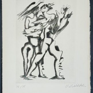 Ossip ZADKINE : Plate from Sept Calligrammes d'Apollinaire, 1967 (signed)
