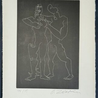 Ossip ZADKINE : Plate from Sept Calligrammes d'Apollinaire, 1967 (signed)