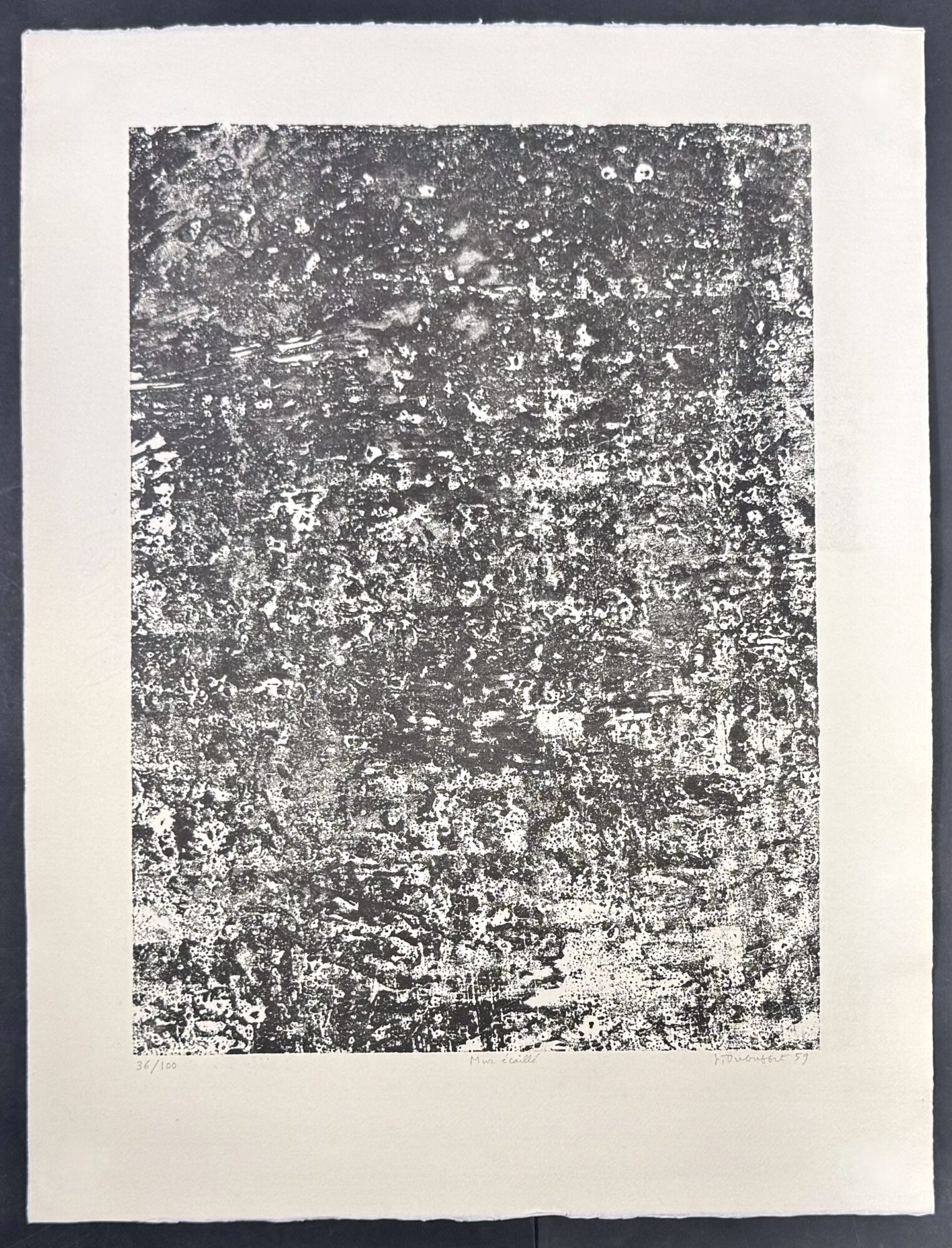 Jean DUBUFFET : Mur écaillé, 1959 (signed)