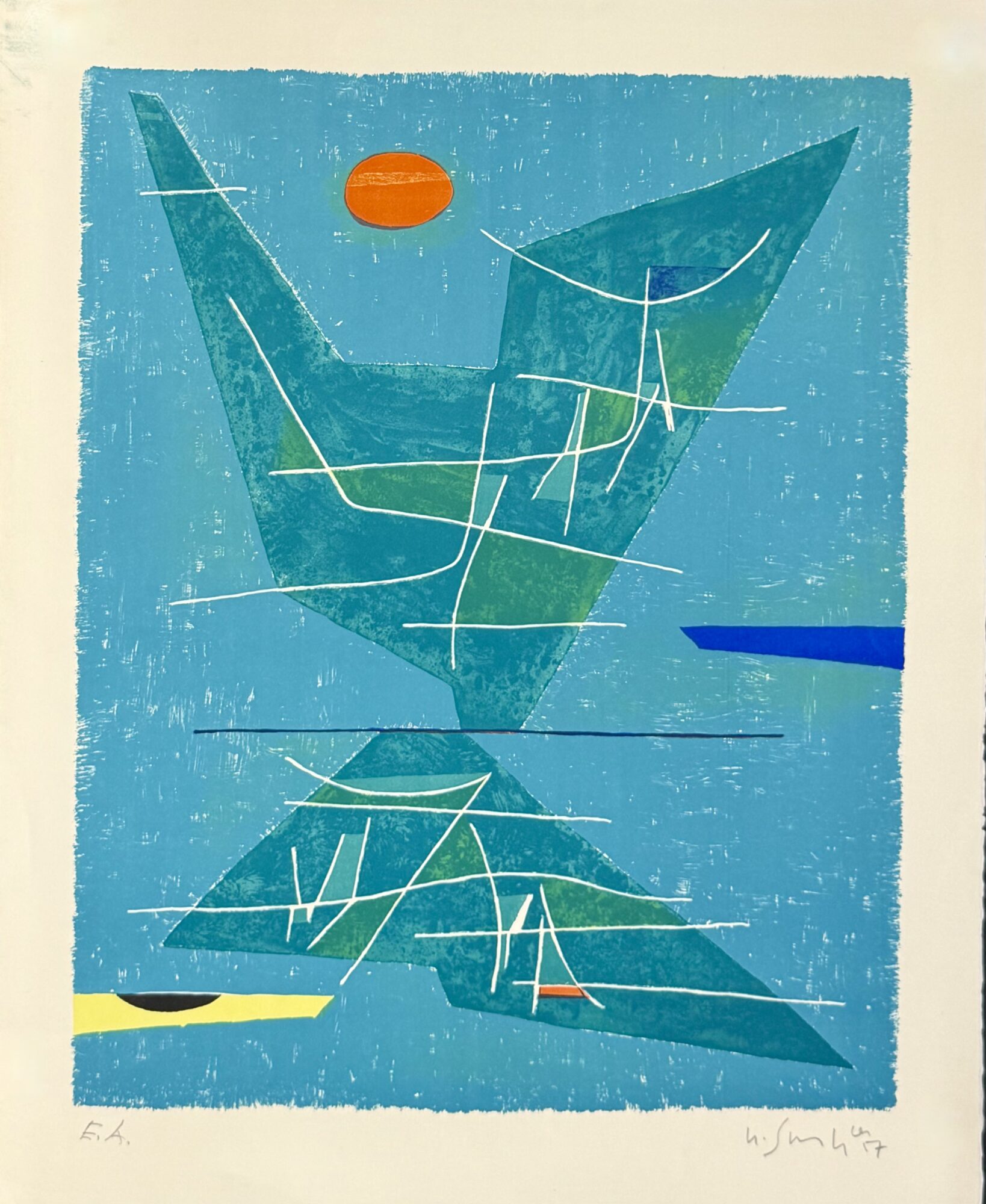 Gustave SINGIER : Mer, espace, reflet, 1957 (signed) - Image 2