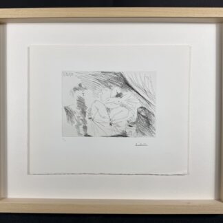 Pablo PICASSO : Jeune femme au lit, Célestine et gentilhomme, 1968 (signé)
