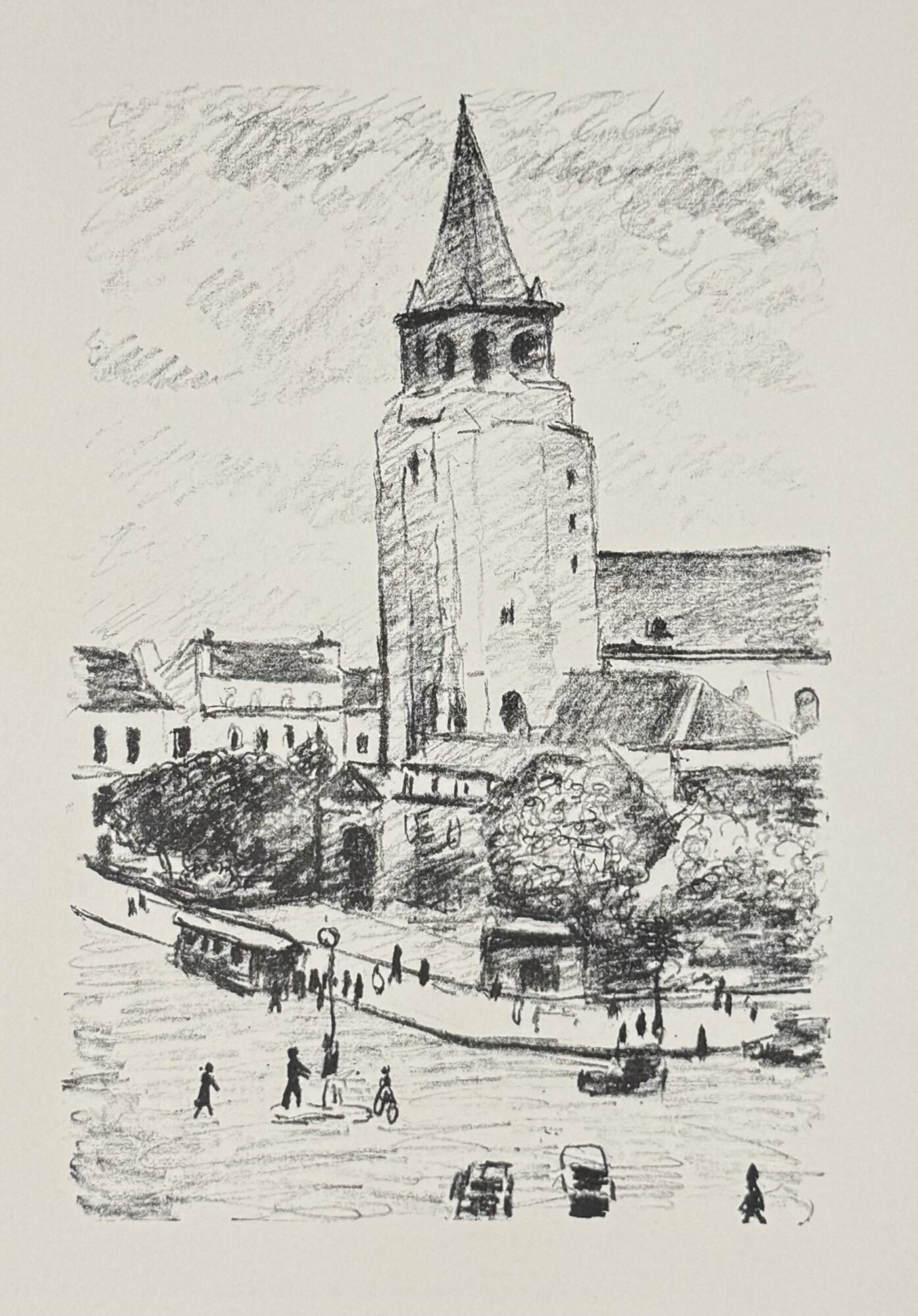 Albert MARQUET : L'Église Saint-Germain-des-Prés (Rhapsodie parisienne), 1950