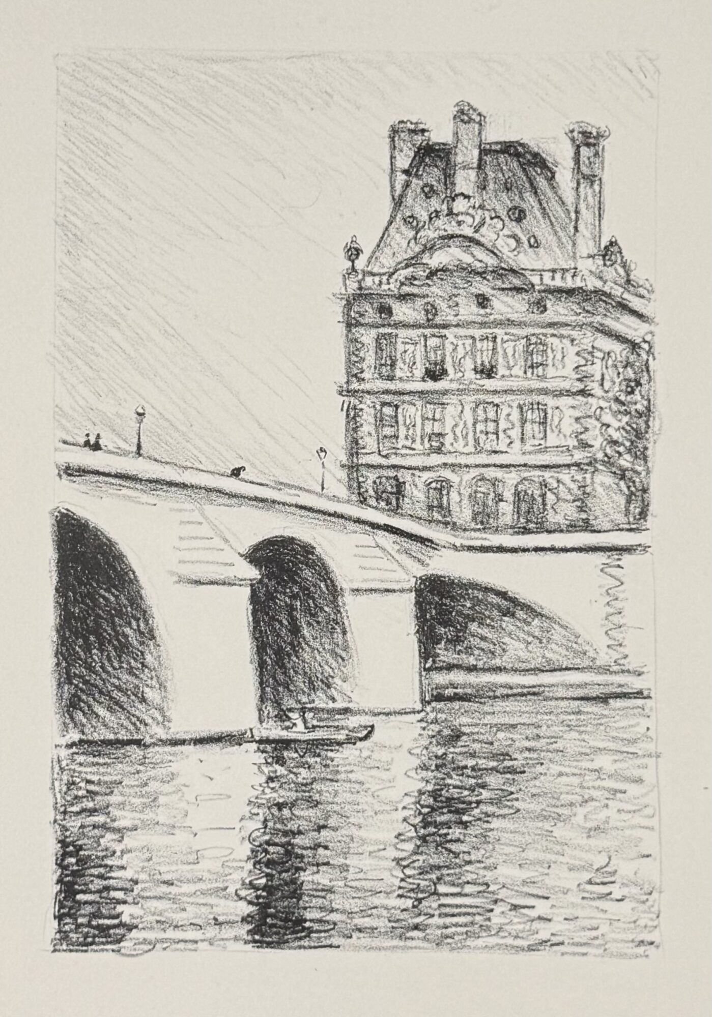 Albert MARQUET : Le Pont Royal et le Louvre (Rhapsodie parisienne), 1950