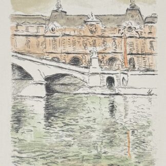 Albert MARQUET : Le Pont du Carrousel et le Louvre II (Rhapsodie parisienne), 1950
