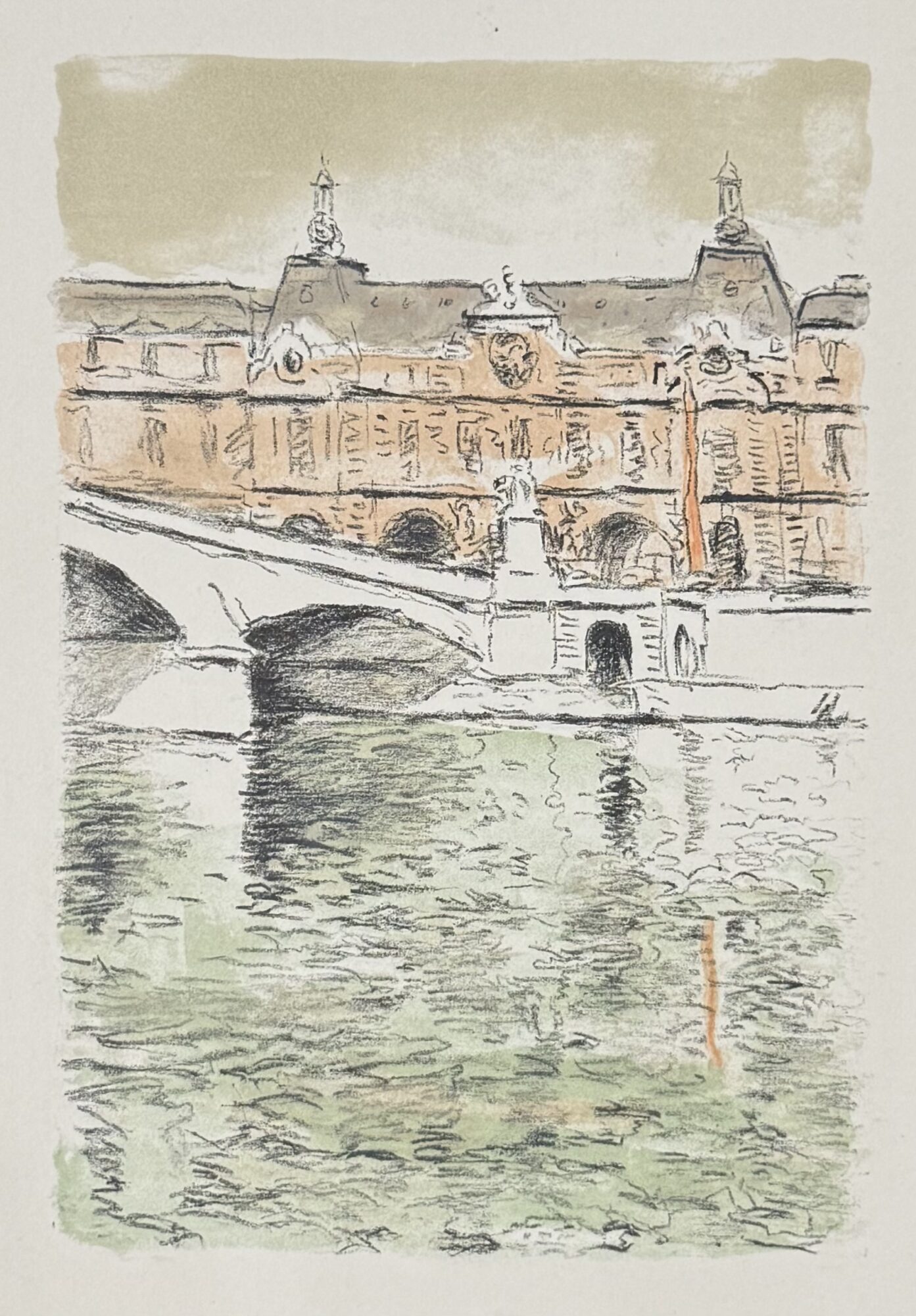 Albert MARQUET : Le Pont du Carrousel et le Louvre II (Rhapsodie parisienne), 1950