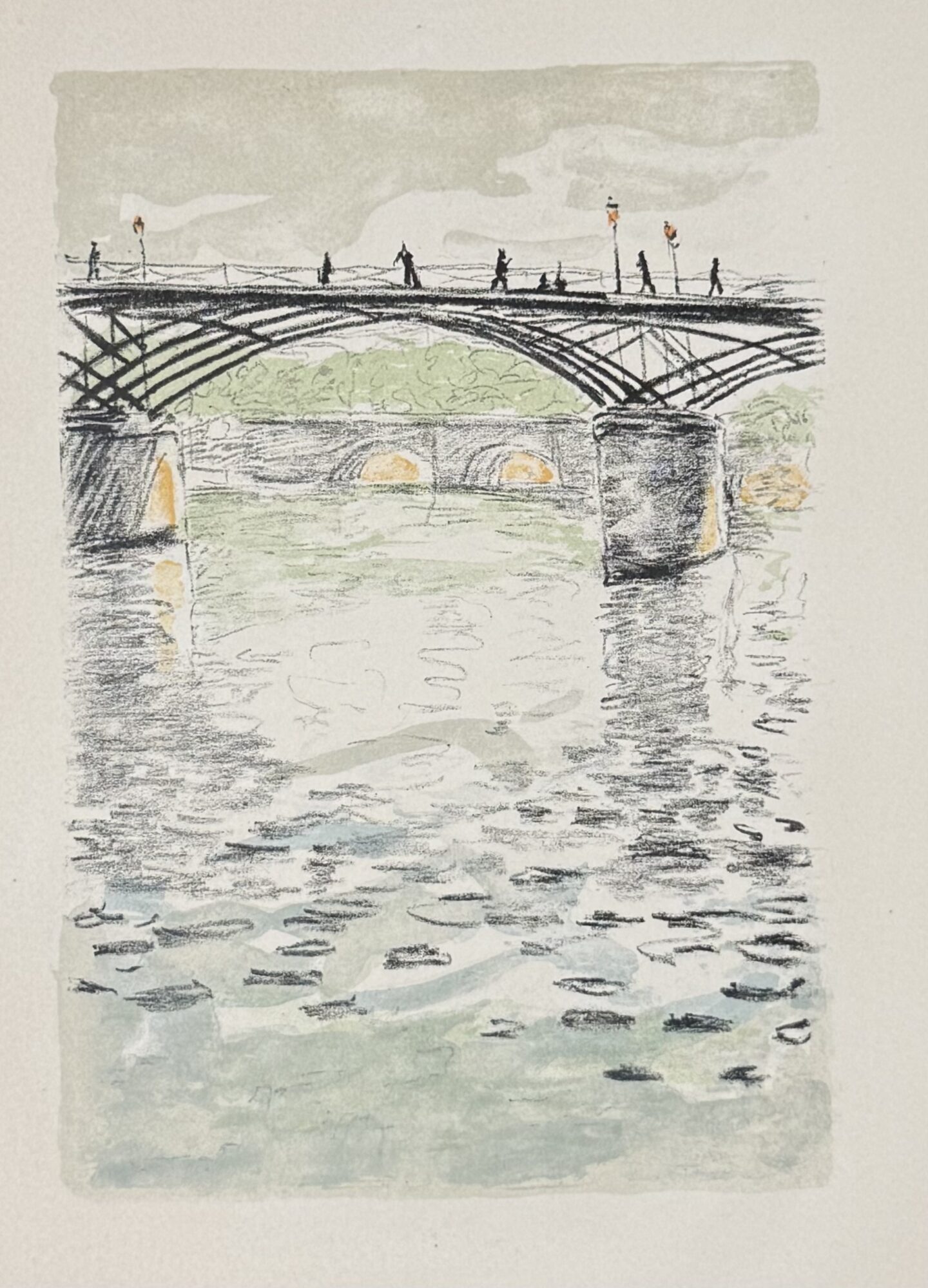 Albert MARQUET : Le Pont des Arts, en couleurs (Rhapsodie parisienne), 1950