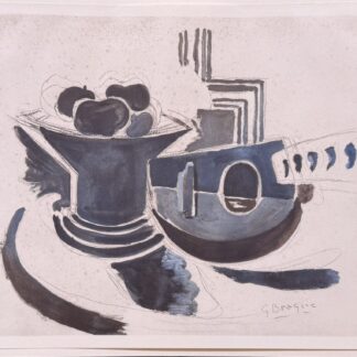 Georges BRAQUE (after) : Mandolin and Fruit Bowl (Mandoline et compotier), 1943
