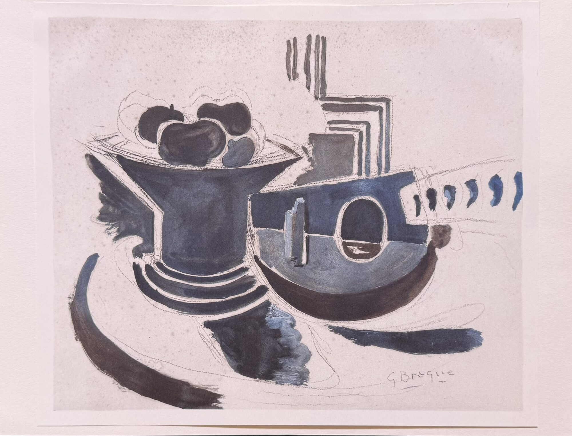 Georges BRAQUE (d'après) : Mandoline et compotier, 1943