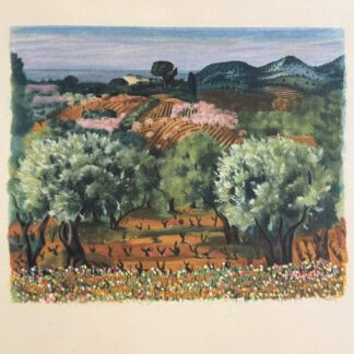 Moïse KISLING (after) : Provençal Landscape with Olive Trees, 1954