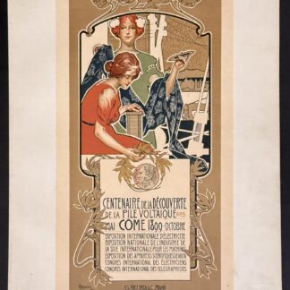 Adolfo Hohenstein - Les Maîtres de l'Affiche : Centenaire de la découverte de la pile voltaïque, Côme, 1898